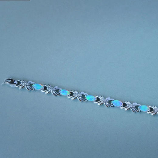 岁月拾遗 vintage炫‮水彩‬晶欧珀14k金镶‮手钻‬链 商品图0