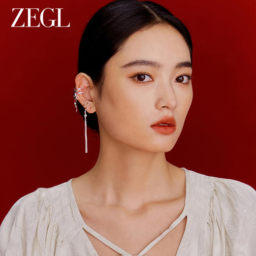 ZEGL设计师白色恋曲耳妆盘耳环女小众设计感高级2023年新款耳饰品 商品图6