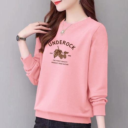 卫衣97%棉圆领女式休闲时尚宽松上衣字母印花运动衣显瘦新款外套 商品图1