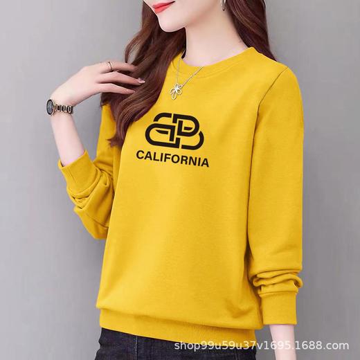 棉质圆领宽松卫衣小毛圈女式休闲时尚外套上衣字母印花运动衣显瘦 商品图2