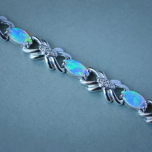 岁月拾遗 vintage炫‮水彩‬晶欧珀14k金镶‮手钻‬链 商品图1