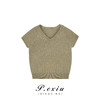 04-3潘依绣丁丁宠粉秋季新款V领简约百搭打底短袖针织上衣 K5929 商品缩略图0