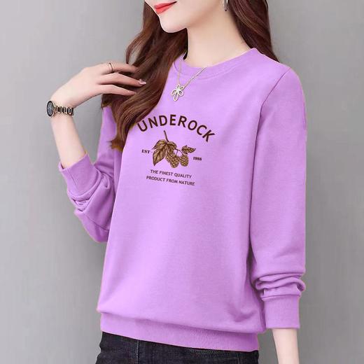 卫衣97%棉圆领女式休闲时尚宽松上衣字母印花运动衣显瘦新款外套 商品图3