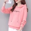 纯棉边帽卫衣春秋装休闲时尚宽松外套上衣字母印花运动衣显瘦女式 商品缩略图3