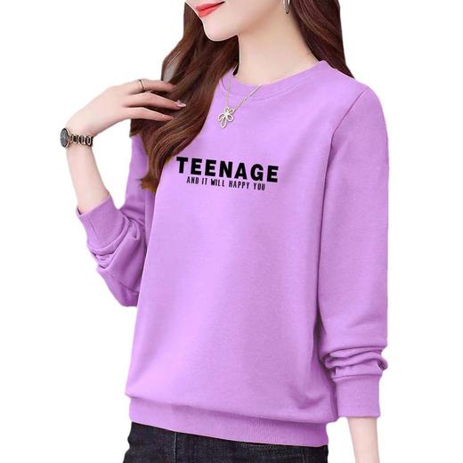 卫衣97%棉圆领女式休闲时尚宽松外套上衣字母印花运动衣显瘦新款 商品图4