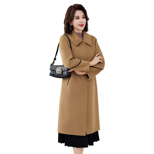 TC 838205妈妈装双面羊毛大衣中长款大码洋气羊毛呢外套 商品图4