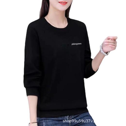 加绒女式棉质圆领宽松卫衣休闲运动衣显瘦时尚外套上衣字母印花 商品图4