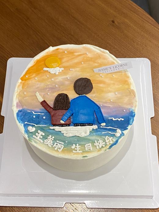 手绘油画风陪你看日落 商品图0