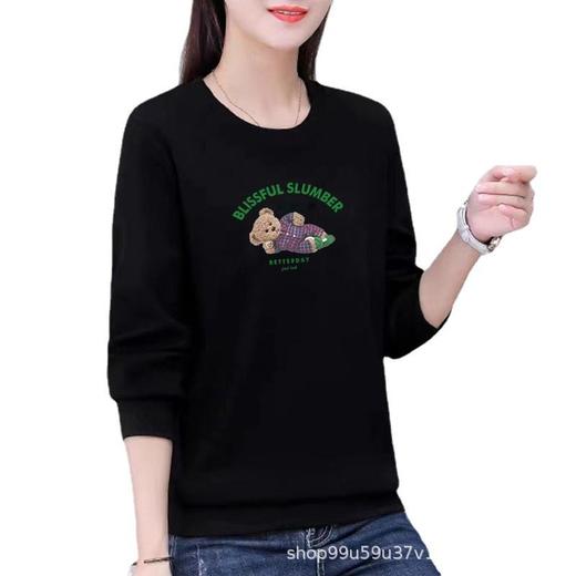 棉质圆领宽松卫衣加绒字母印花女式休闲运动衣显瘦时尚外套上衣 商品图4