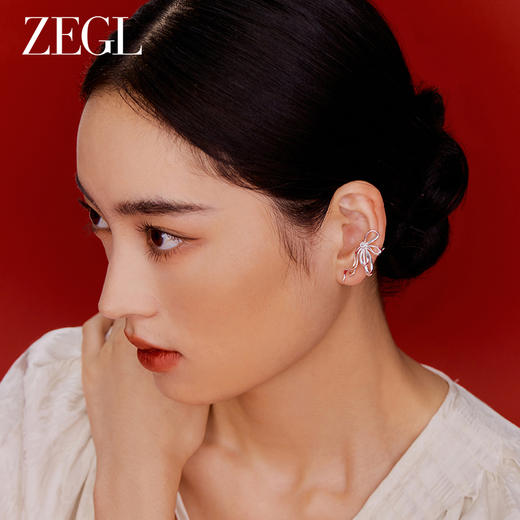 ZEGL设计师白色恋曲耳妆盘耳环女小众设计感高级2023年新款耳饰品 商品图3