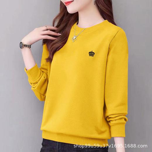 卫衣女圆领纯棉正肩长袖休闲运动外穿秋冬宽松印花 商品图2