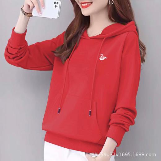 棉边帽卫衣女式春秋装外套休闲时尚宽松上衣字母印花运动衣显瘦 商品图0