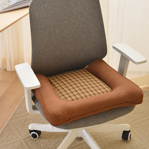 复古渔夫格纹系列人体工学电脑椅垫四季通用坐垫 商品图2
