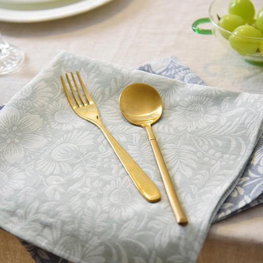 繁花系列餐巾全棉高档田园风擦杯布餐巾 商品图0