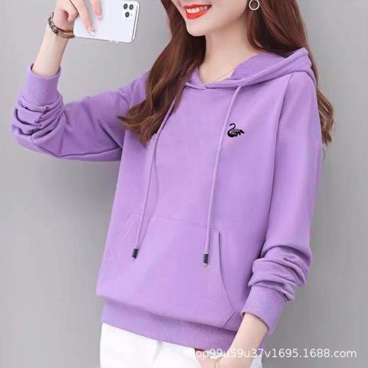 棉边帽卫衣女式春秋装外套休闲时尚宽松上衣字母印花运动衣显瘦 商品图2