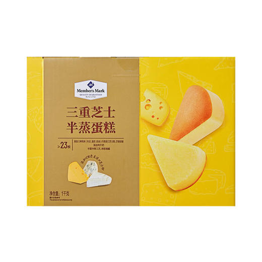 MM 山姆 Member's Mark 三重芝士半蒸蛋糕 1kg 商品图0