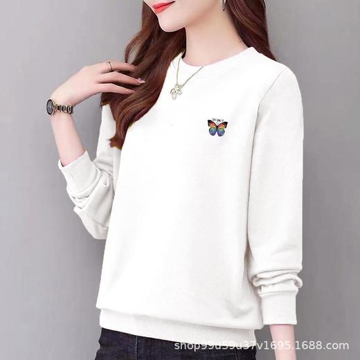 新款97%棉圆领卫衣女式休闲时尚宽松外套上衣字母印花运动衣显瘦 商品图3