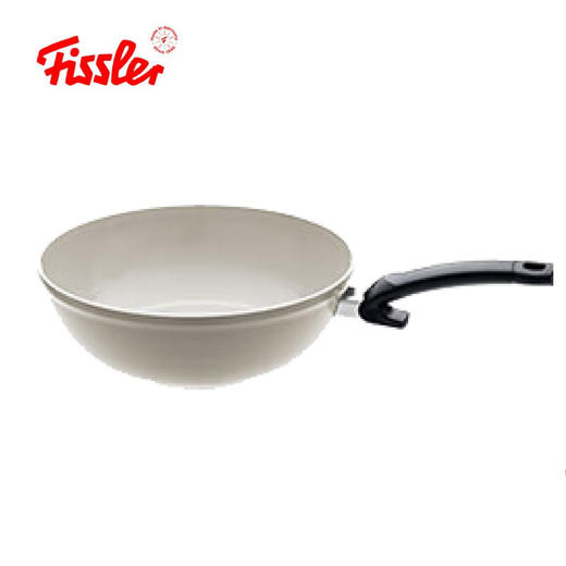 【家居】菲仕乐（Fissler）瓷瑞舒适系列30厘米深型不粘煎炒锅赠盖赠木铲 商品图1