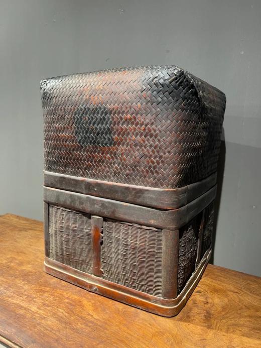 竹编髹褐漆茶叶储存箱，顺丰包邮 商品图1