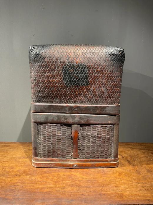 竹编髹褐漆茶叶储存箱，顺丰包邮 商品图0