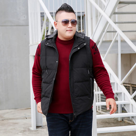 【2天发货】【超大码】【可拆卸帽】【新款DYH】大依优型大码羽绒马甲加肥加大休闲胖子大码男休闲宽松上衣肥佬冬季 商品图1