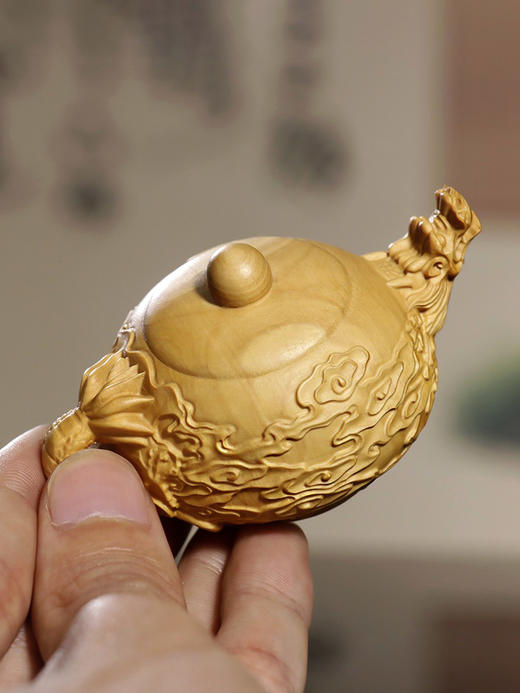 祥云龙壶°文玩把件黄杨木 商品图4