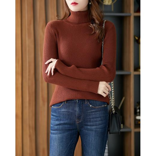 原形高领毛衣女修身202冬季新款韩版修身显瘦针织衫百搭打底衫 商品图2