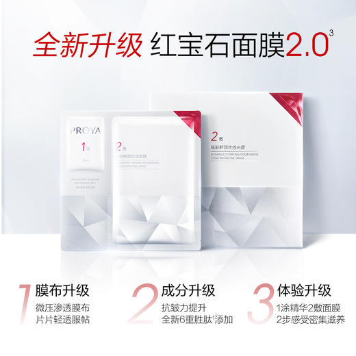 【99任选3盒】珀莱雅红宝石面膜2.0 熬夜干皮补水保湿面膜 提拉紧致面膜 3片无盒 商品图1