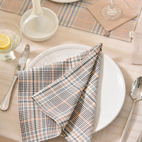 英伦格纹系列餐巾全棉高档田园风擦杯布餐巾