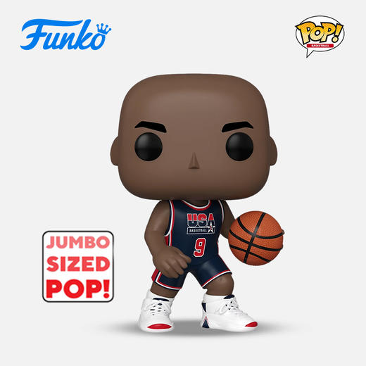 Funko POP  Jumbo NBA Michael Jordan1992 Team USA Navy Uni运动 NBA球星10英寸迈克尔·乔丹 92年美国队蓝色球衣手办 商品图0