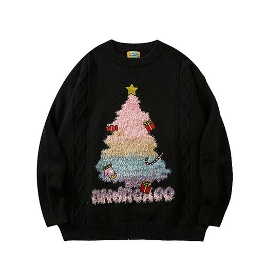 赠送圣诞手环圈 | 复古圣诞主题毛衣 男女同款  软糯舒适 慵懒风套头针织衫 商品图7