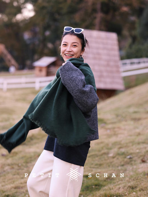 PETIT SCHAN小闪 ACC#014 sutra flag 经幡 骆驼绒山羊绒混纺手工染色大披肩/围巾 商品图3