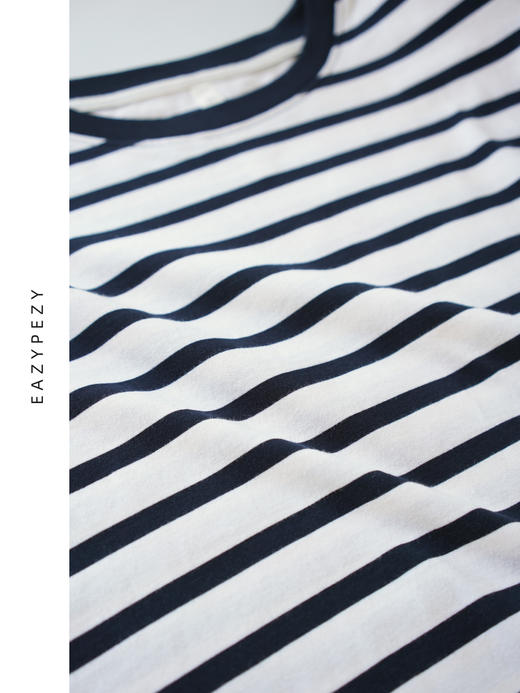 EAZYPEZY 2023AW 长绒棉条纹宽松长袖T恤 商品图3