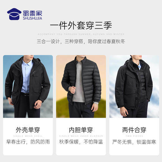 【三合一通勤羽绒风衣外套】加厚保暖羽绒服外套 春秋冬可穿羽绒风衣 商品图2
