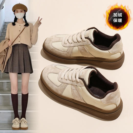 ZHR复古德训鞋女2023秋冬新款时尚百搭运动休闲鞋厚底板鞋女 商品图0