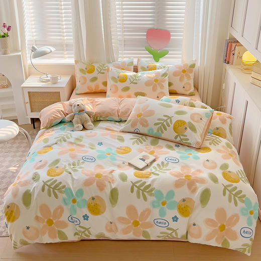 【全棉小清新四件套】田园风格全棉四件套 全棉舒适面料 活性印染AB面设计 商品图11