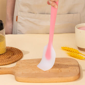 杰凯诺耐高温家用一体式食品级硅胶软刮刀蛋糕工具奶油搅拌刀 粉橙色 /厨具 /烘焙用具 /烘焙小工具 商品图1