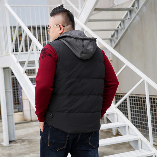 【2天发货】【超大码】【可拆卸帽】【新款DYH】大依优型大码羽绒马甲加肥加大休闲胖子大码男休闲宽松上衣肥佬冬季 商品图2