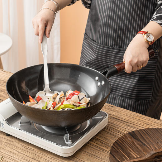 Debo德铂臻匠物理不粘炒锅无涂层精铁铸铁炒菜锅 商品图2