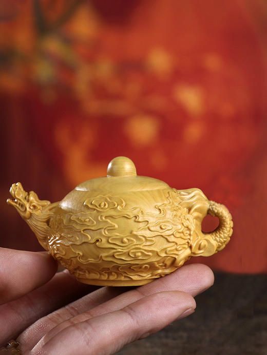 祥云龙壶°文玩把件黄杨木 商品图3