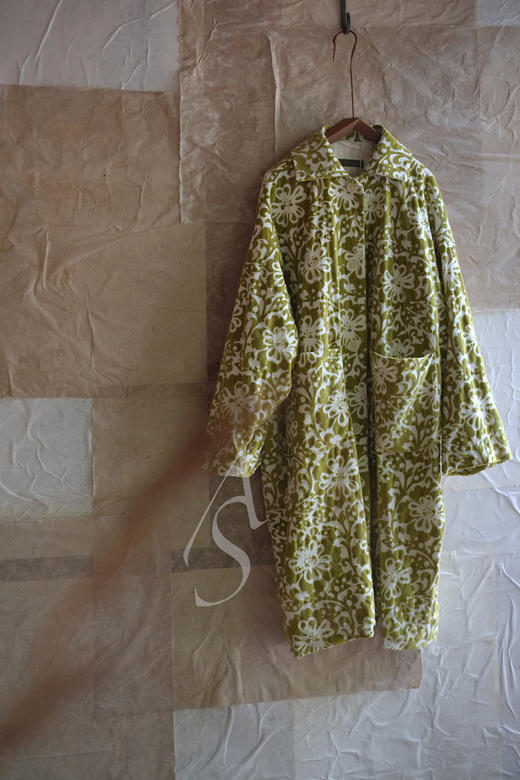 Casey Casey  果绿色花卉丝绒Blob长外套 商品图4