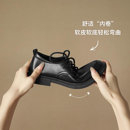ZHR单鞋女2023秋冬新款ins英伦风韩版百搭时尚洋气软底气质小皮鞋 商品图13