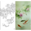 【大彩图】龚雪青工笔画白描底稿《牡丹鲤鱼》临摹勾线花鸟线稿XQ60 商品缩略图0