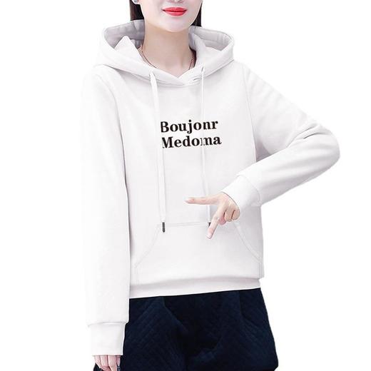 加绒连帽卫衣棉质宽松女式外穿休闲秋冬长袖上衣印花显瘦运动衣 商品图4