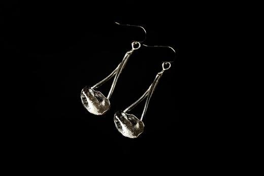 CHEZ BOQUE 庭园的馈赠系列原创手工925银植物肌理耳环《舞姬2号》 商品图2