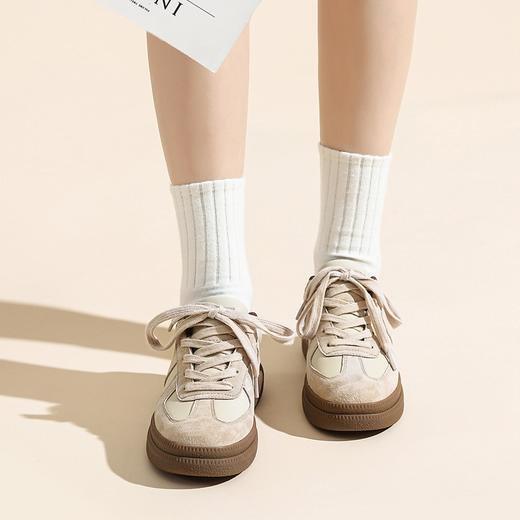 ZHR复古德训鞋女2023秋冬新款时尚百搭运动休闲鞋厚底板鞋女 商品图4