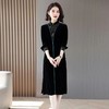 A8868真丝绒连衣裙新款高端打底内搭2023妈妈丝绒春秋冬 商品缩略图0