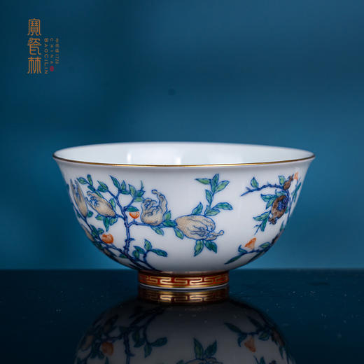 青花斗彩描金折枝瑞果杯 商品图0