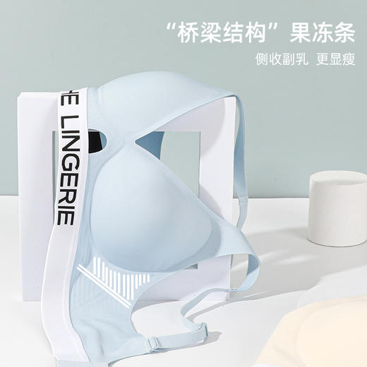 熳洁儿 时尚性感文胸深V镂空软支撑舒适无痕光面内衣夏季薄款23261517 商品图6