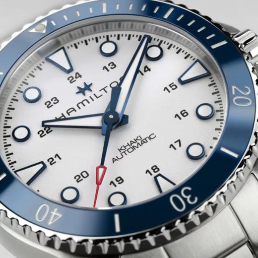 汉米尔顿 Hamilton 卡其海军水肺自动机械腕表 蓝圈白盘43mm H82505150 商品图3